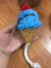 Donut Pet Toy Dog Chew Throw Toys Sightly Lovely Ice Cream Puppy Cat Squeaker Quack Sound