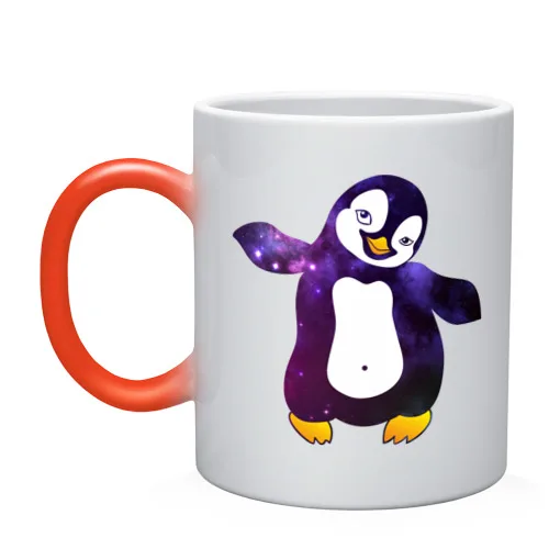 Mug chameleon penguin just space | Дом и сад
