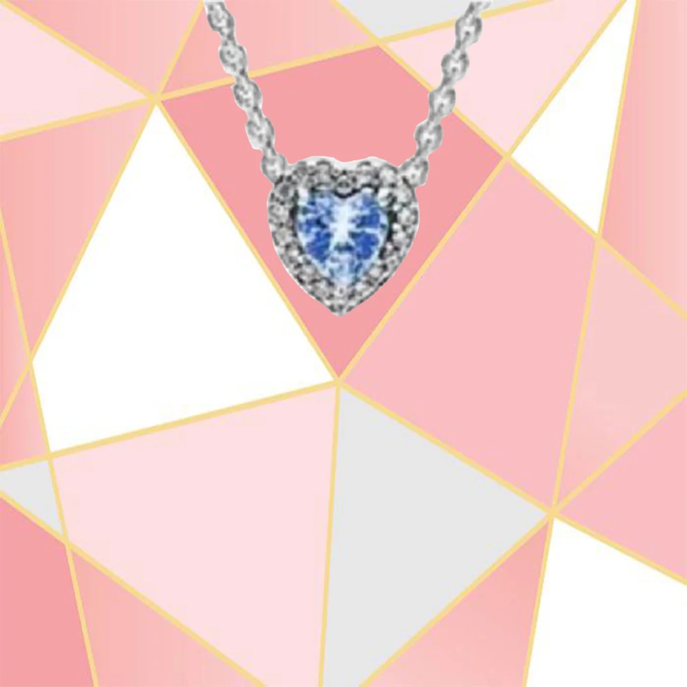 2021 High-quality New Product Heart-shaped Blue Zircon Decoration Fashion Jewelry Simple Gift Show Charm DIY Collar | Украшения и