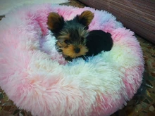 Cama de perro caliente de lana ronda perro perrera casa larga felpa invierno mascotas camas para perros medianos grandes perros gatos cojín del sofá suave esteras