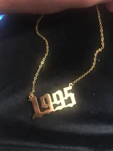 Collar de acero inoxidable hecho a mano con número para mujer y niña, Color dorado, Collares personalizados, 1995, 1996, 1997, 1998, 1999