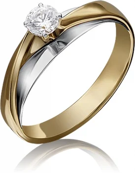 

Yuz platinum ring with Swarovski crystals made of combined gold