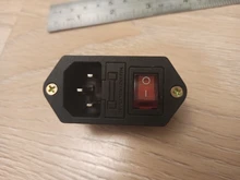 IEC320 C14 eléctrico CA zócalo 3 pin rojo LED 250V interruptor basculante 10A fusible mujer entrada macho conector de clavija 2 enchufe con pines de montaje