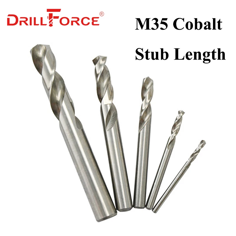 10pcs 3mm13mm M35 Hssco Cobalt Stub Length Machine Screw Drill Bits