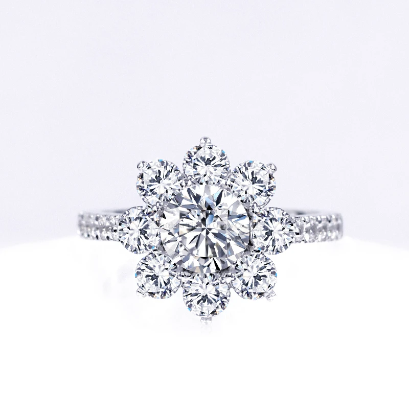 Tianyu драгоценные камни 925 Серебряное обручальное кольцо 1.0ct/0.5ct Муассанит