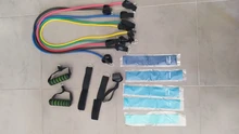 Banda con tubos de resistencia para Fitness, cuerda de tracción elástica para gimnasio y Yoga, expansor de entrenamiento, anclaje de puerta con asa y correa para el tobillo, 11 unidades