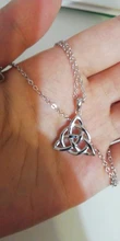 Joyería Vintage Triquetra Trinity collar de colgante de nudo collares y colgantes de Plata de Ley 925 para mujer (JewelOra NE101914)