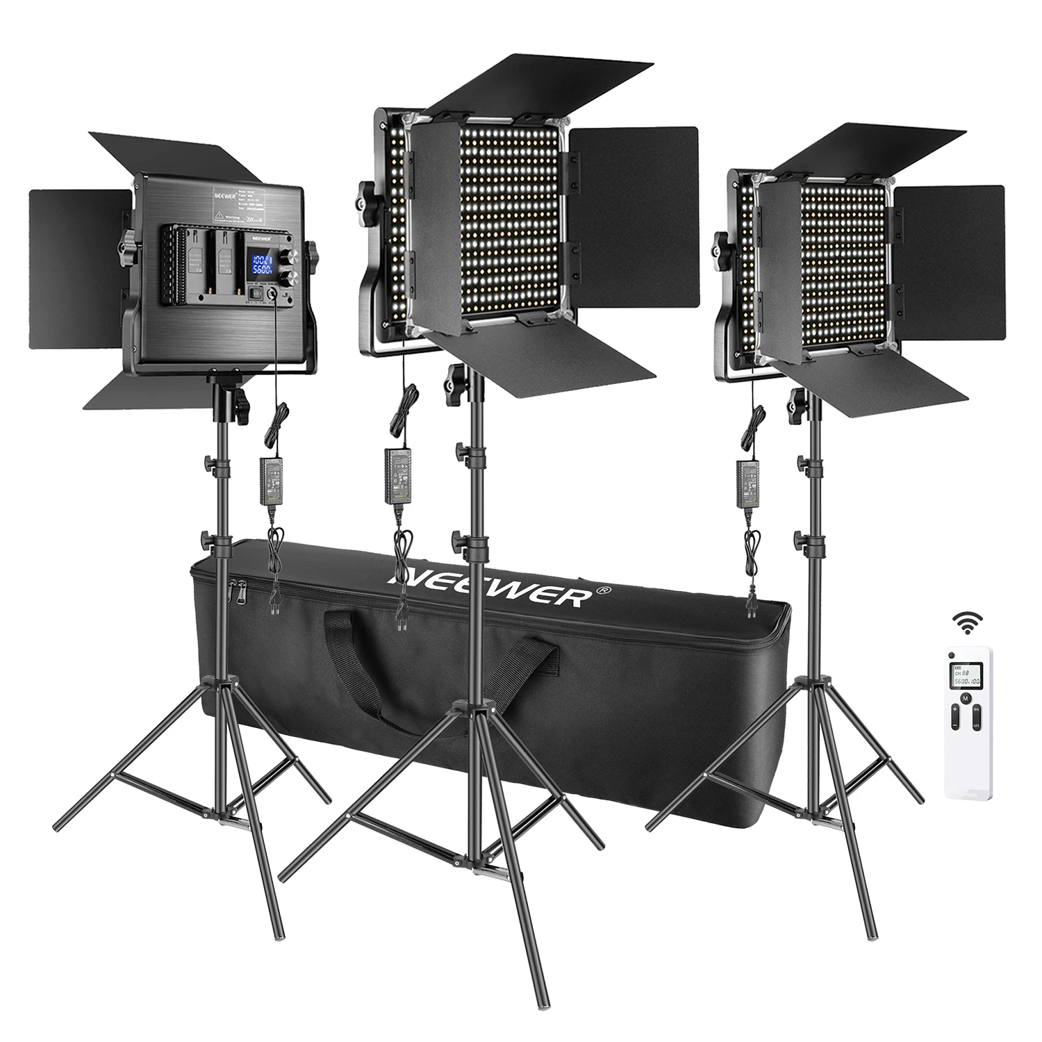 US $245.99 Neewer 3 Packs Advanced 24G 660 LED Video Light Photography Lighting Kit Dimmable LED Panel For Portrait Product Photography