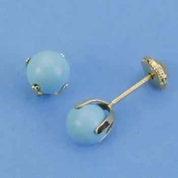 

EARRINGS AU CLAW TURQUOISE 5X5MM