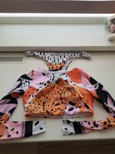 Bikini de manga larga con estampado de tigre para mujer, traje de baño de dos piezas con estampado de tigre para surfear, con realce, para verano, 2021