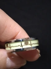 Anillo luminoso de acero inoxidable para hombre y mujer, joyería que brilla en la oscuridad