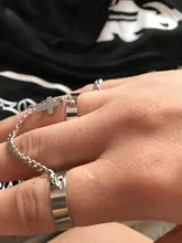 Anillo de cadena cruzada Vintage para hombre y mujer, sortija ajustable, Hip Hop, Punk, para fiestas, citas, BFF, 2020