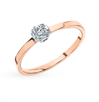 

Gold ring "diamonds of Yakutia" sunlight sample 585