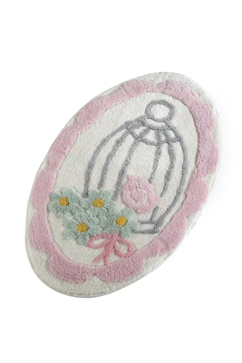 Коврик для ванной | коврик для ванной нескользящие Противоскользящие коврики Сладкая птица 60X100 см серый