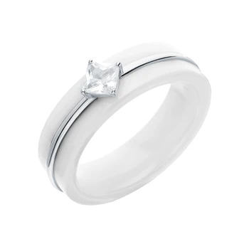 

Silver ring with ceramics and cubic zirconium sunlight