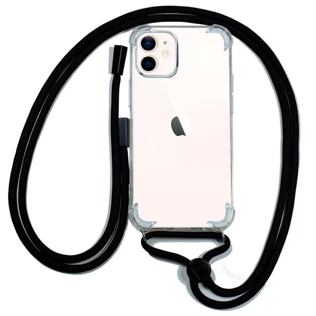 Funda con Cuerda para iPhone 11 Pro MAX, Carcasa Transparente TPU Suave  Silicona Case con Correa Colgante Ajustable Collar Correa de Cuello Cadena