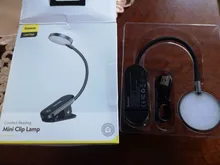 Baseus LED Clip Table Lamp Stepless Dimmable Wireless Desk Lamp Touch USB Rechargeable