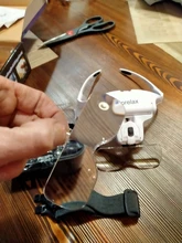 Gafas de aumento con luz LED y soporte para la cabeza, lupa de lectura manos libres para joyería, lupa artesanal