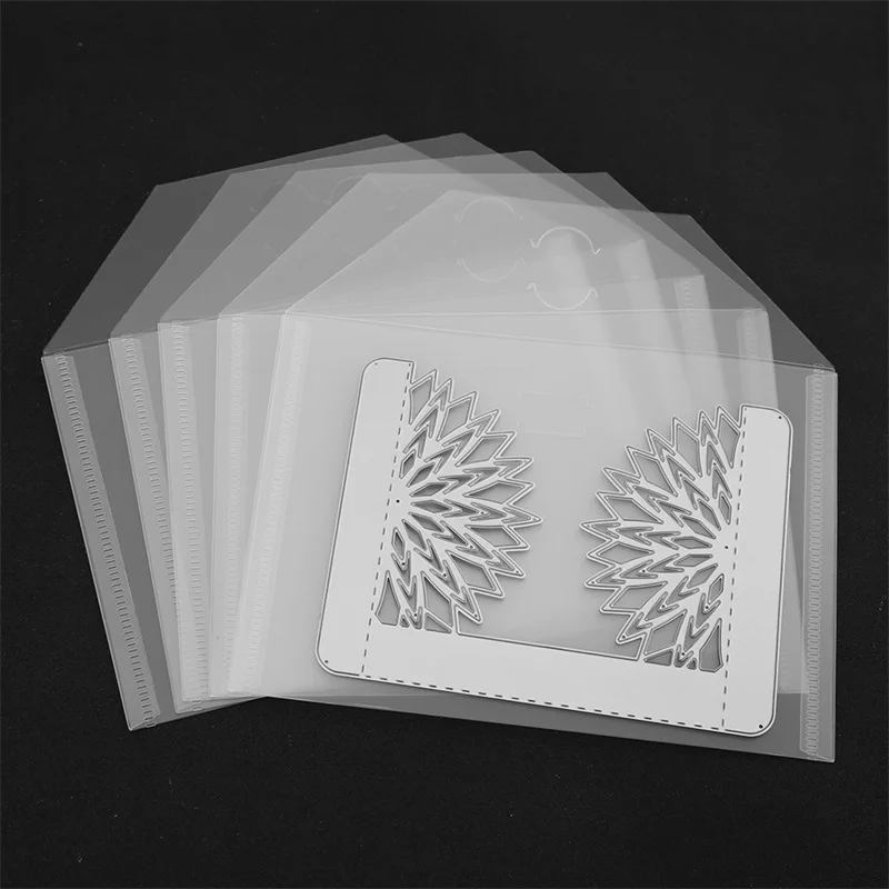 10Pcs/Set Large Die & Stamp Storage Pockets PVC Plastic Sheet for DIY Scrapbooking Cards Decoration Photo Card Frame New