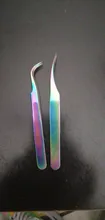 Pinzas de pestañas de acero inoxidable, pinzas profesionales para extensión de pestañas, pinzas para cejas, pinzas rectas y curvadas, herramientas de maquillaje, 1 Uds.