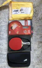 DHS-raqueta de tenis de mesa profesional con Hurricane 8 y goma de arco de estaño FL, Mango para sacudir, palo de Ping Pong con funda, 6002