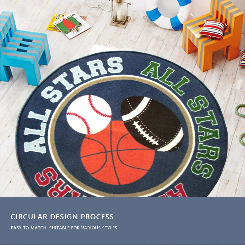 Мультяшный детский коврик для игр бейсбольный регби баскетбольный с принтом