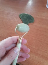 Gua Sha-masajeador de piedra Jade para cara, rodillo de Jade verde para estiramiento Facial, antiarrugas, 2/1 Uds.