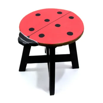 

Stool exclusive handmade ladybug D-30 cm h-40cm wood painting