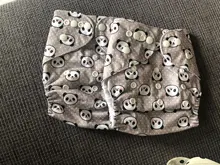 Goodbum-pañal de bolsillo de tela ajustable para bebé, lavable, con estampado de erizo, broches en doble fila