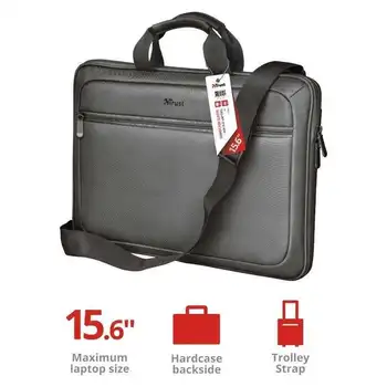 

Briefcase with hard case trust york 23298-fits laptops up to 15.6 '/39.6cm-front pocket-tote transport-tape