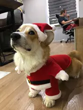 Christmas Pet Dog Cat Costumes Funny Santa Claus Costume For Dogs Cats Winter Warm Dog