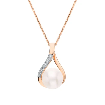 

Silver Pendant with cubic zirconia and pearls cultured sunlight