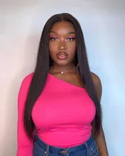 Cara de póquer 28 30 40 pulgadas recto 13x4 frente de encaje pelucas de cabello humano Pre arrancado brasileño encaje Frontal pelucas para mujeres negras Remy