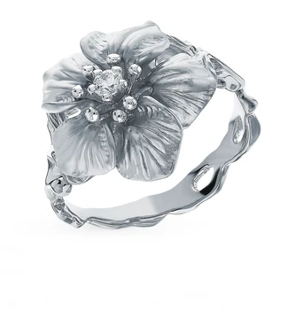 

Silver ring with cubic zirconia sunlight sample 925 test
