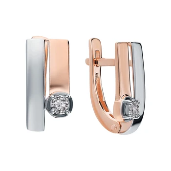 

Gold earrings with diamonds sunlight sample 585