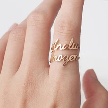 Custom Two Names Ring Silver Gold Stainless Steel Custom Couple Friendship Ring Adjustable Two Names Rings Wedding Gift BFF