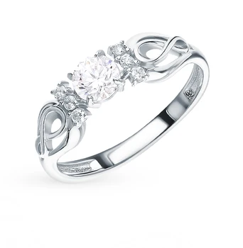 

Silver ring with cubic zirconia sunlight sample 925