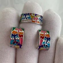Anillos de plata de ley 925 para mujer, CZ blanca hecha a mano, esmalte, Gato encantador, anillo único de moda para fiesta, joyería