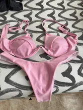 Conjunto de Bikini brasileño sin relleno para mujer, bañador Sexy de realce, traje de baño Bandage en 4 colores, envío directo