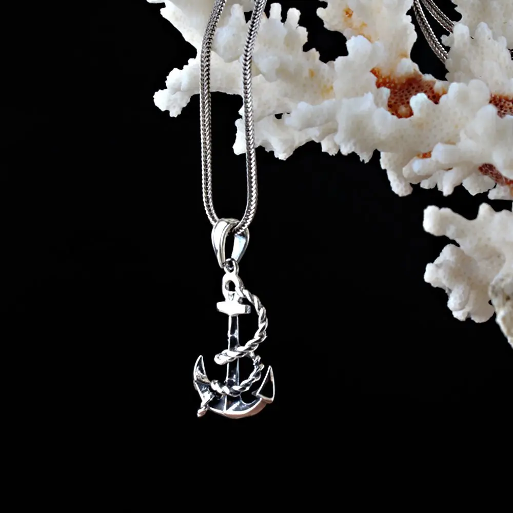 

Free Shipping MEN 'S 925 Sterling Silver Necklace Anchor Pattern, For Men Gift Jewelry, original Product Made in Turkey Fashion 2022 Trend