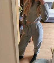 Oeak-Conjunto de dos piezas para mujeres, chándal de gran tamaño con capucha y pantalones, traje deportivo informal para otoño e invierno, 2 piezas