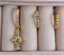 Pendientes minimalistas de plata de ley 925 para mujer, joyería INS con hebilla para oreja, circulares y pequeños, redondos, de oro y plata