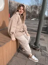 Outwear Jackets Long-Coats Camel ZXQJ Woolen Girls Chic Elegant Spring-Autumn Vintage Women