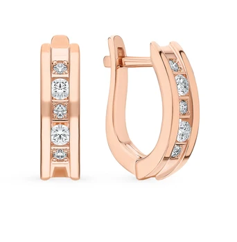 

Gold earrings with diamonds sunlight sample 585