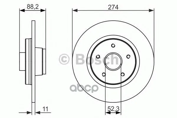 Диск Тормозной Задн Mercedes-Benz Citan 13-, Renault Kangoo 07- Bosch арт. 0986479695