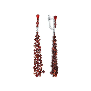 

Silver earrings with cubic zirconia and sieve sunlight sample 925