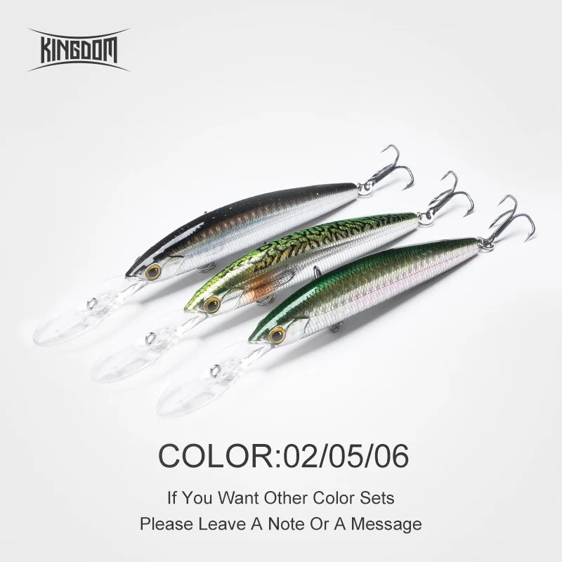 Kingdom Suspending Minnow Bait Wobblers Fishing Lure 100mm 13g/120mm 20g Jerkbait Artificial Hard Lure For Bass Pike Model 9505 - Цвет: Color 02 05 06
