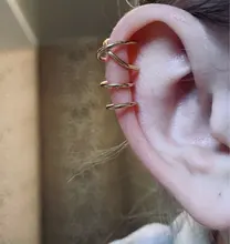 Yobest 5 unids/set 2019, pendientes a la moda con forma de hoja dorada, pendientes con Clip para oreja, pendientes para mujeres trepadoras sin Piercing, pendientes falsos de cartílago