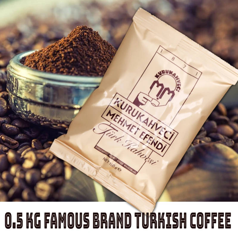 

Turkish Coffee 0.5KG Most Famous Brand Kurukahveci Mehmet Efendi Real Turk Kahve-Prepared Using Finely Ground Coffee Beans