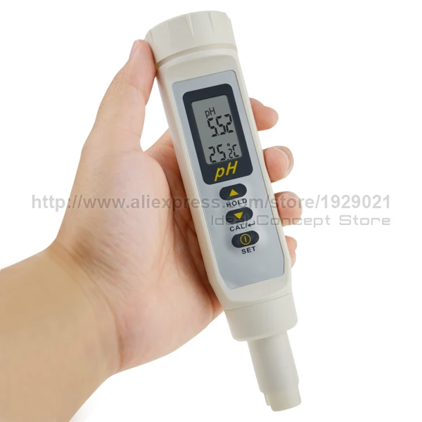 Цифровой пентипный рН-метр и термометр водонепроницаемый IP65 многоточечный калибровочный тестер 0,00~ 14.00pH Диапазон Тестер качества воды